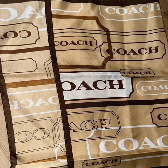 100% Silk Coach Scarf Handkerchief Brown - Picture 8 of 8